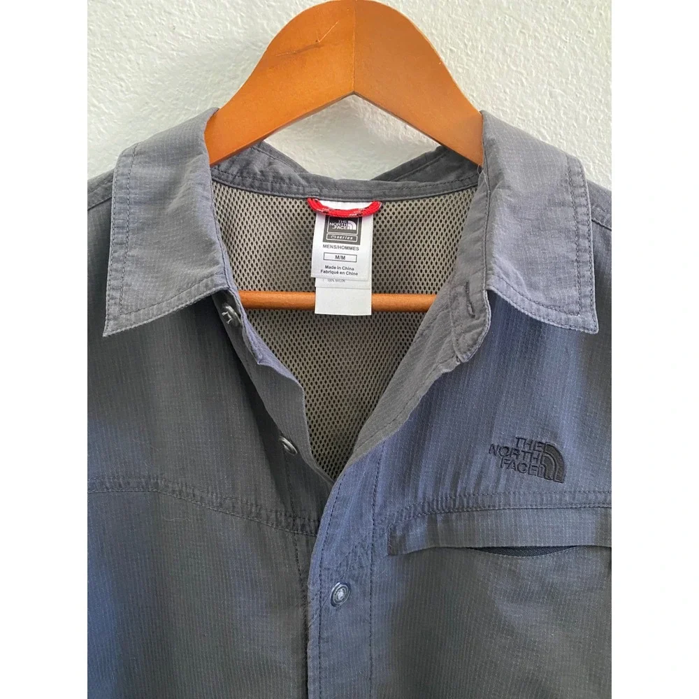 The North Face A5 Series Mens Medium Gray Nylon Ripstop Hiking Shirt AH5N